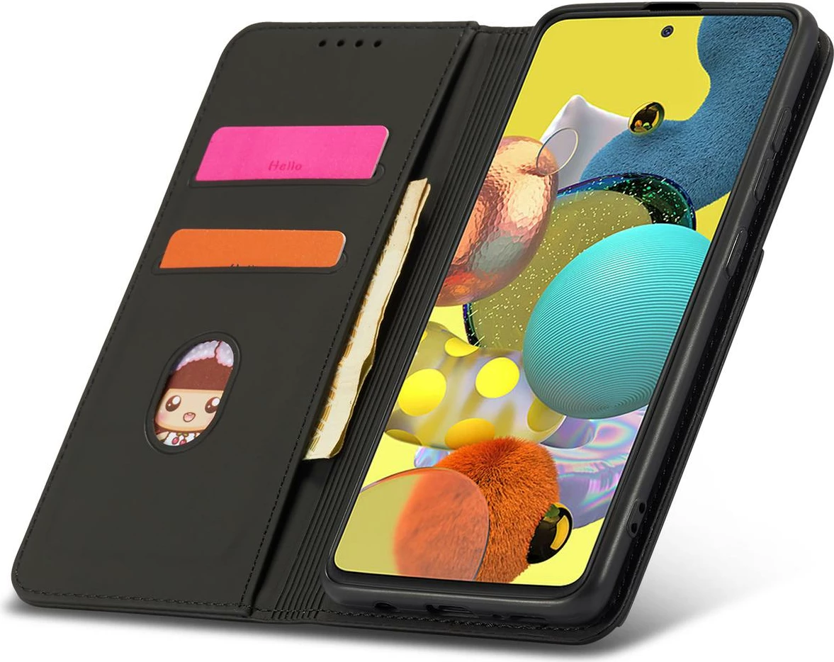 Mbështjellës Hurtel Magnet Card Case për Xiaomi Redmi Note 11 Pro, me kapak, portofol dhe qëndrim, i zi