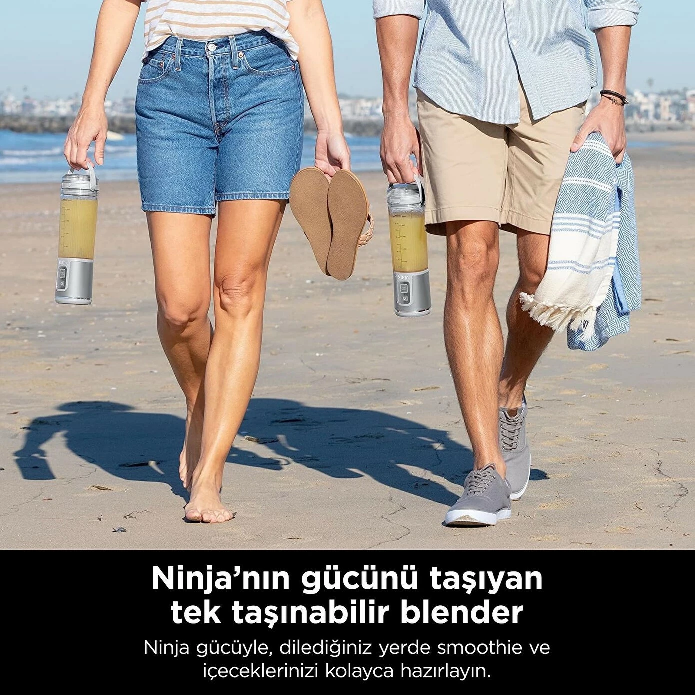 Blender portativ Ninja Blast, 0.532 L, 14.4 W, Bardhë