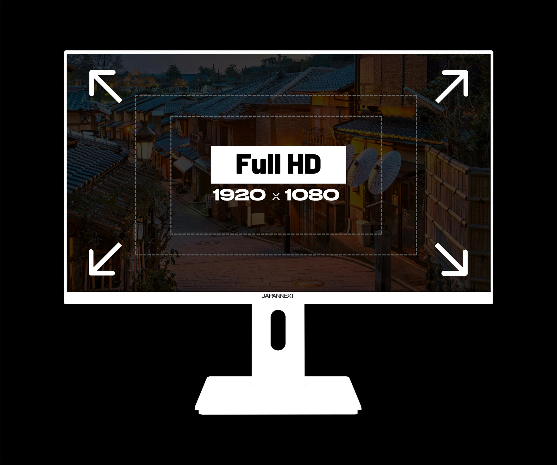 Monitor gaming JAPANNEXT 23.8" IPS Full HD 120Hz 0.5ms, i bardhë