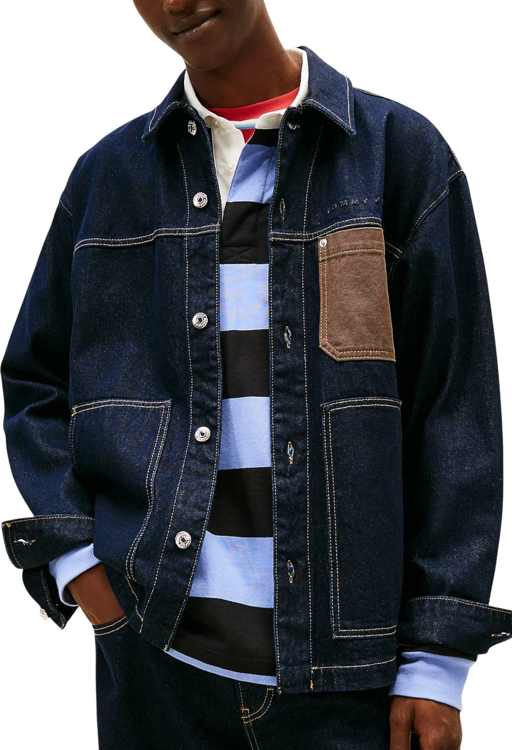 Jakne për meshkuj Tommy Hilfiger Jeans DM0DM22419, denim e errët [Madhësia: XXL]