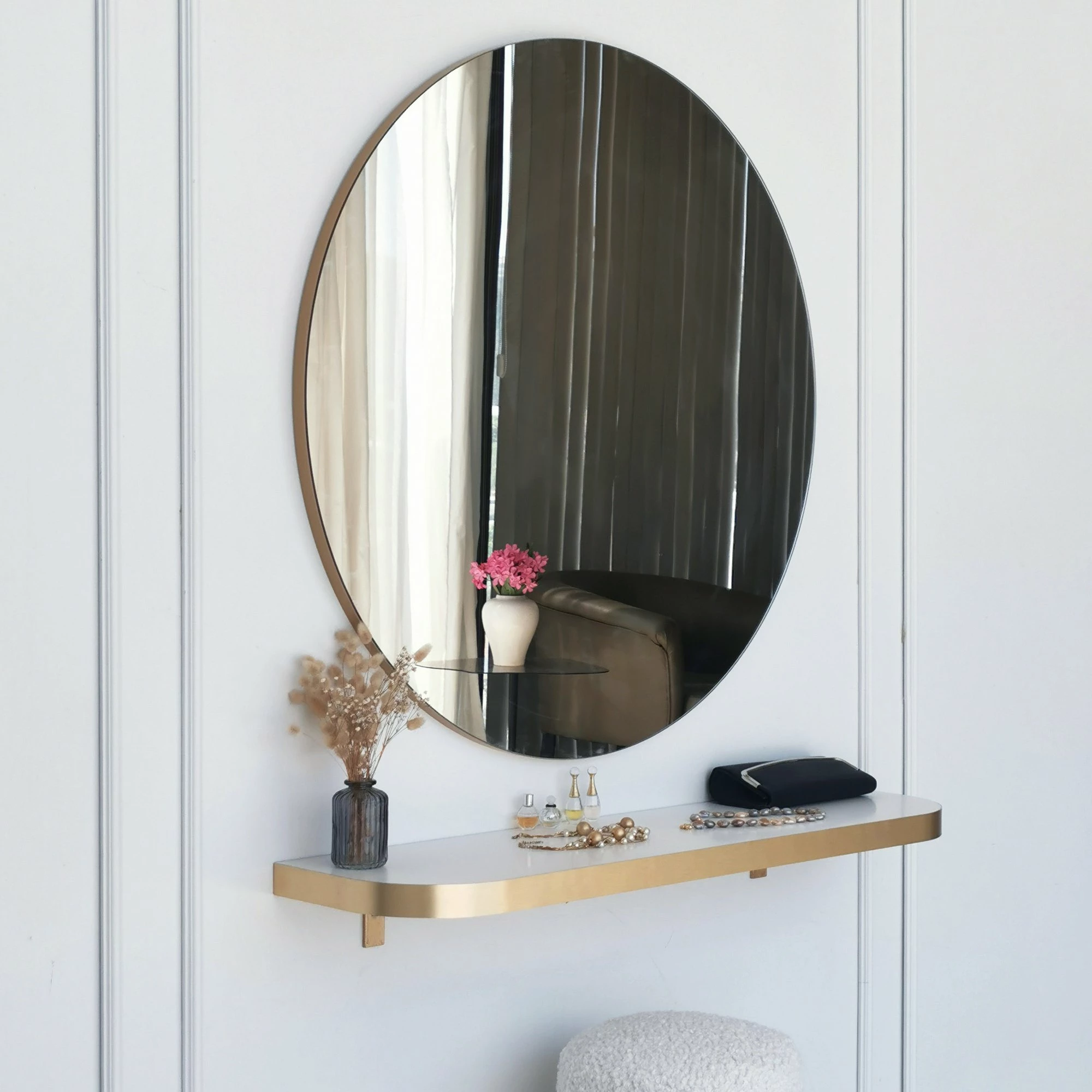 Pasqyrë e artë, Hanah Home, 90cm