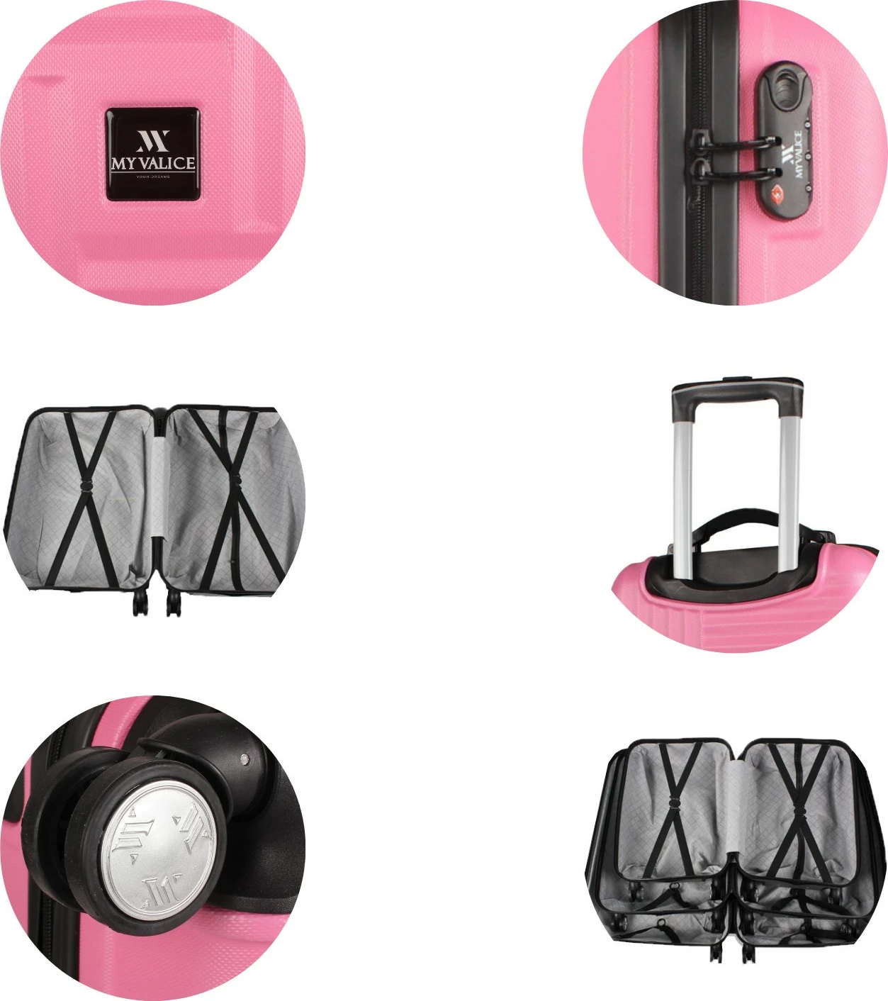 Set valixhesh (2 copë), ngjyrë rozë, Zoozie Bags, 8449