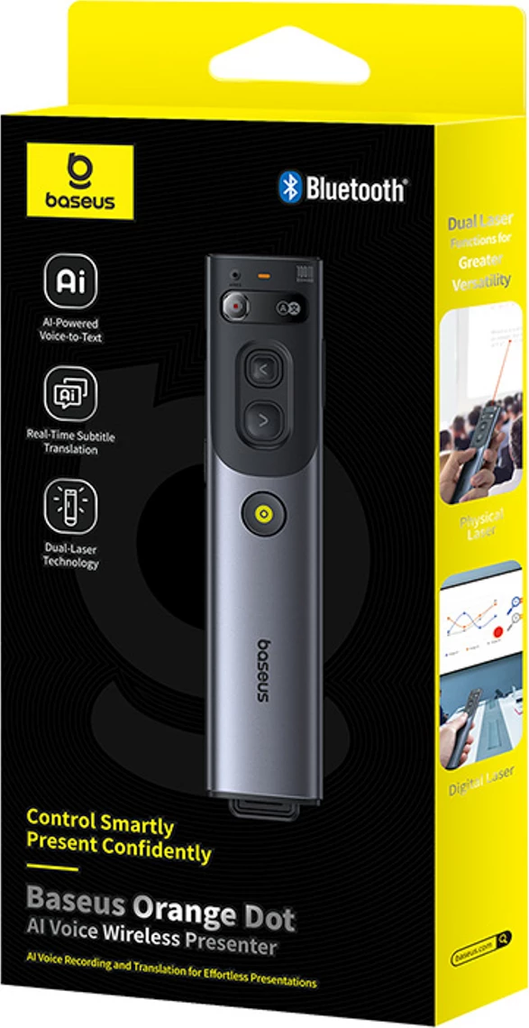 Lazer pointer Baseus Orange Dot BS-OH065 me AI dhe përkthim automatik, Gri