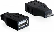 Adapter USB DeLOCK 65296, USB-A në micro-USB, USB 2.0, i zi