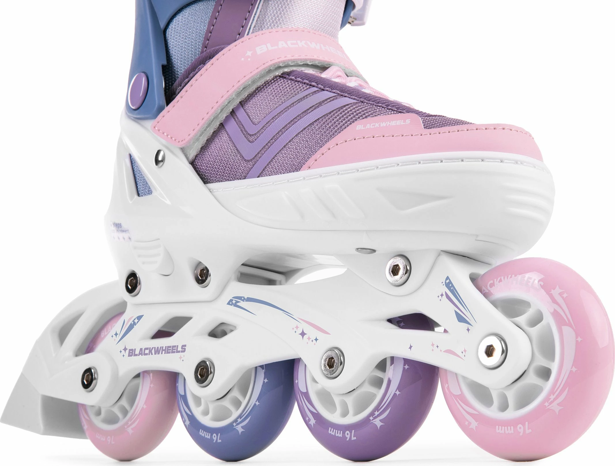 Patina inline Blackwheels Playful, të rregullueshme EU 36-39, ABEC 7, rrota 76 mm 82A, me frenë, vjollcë