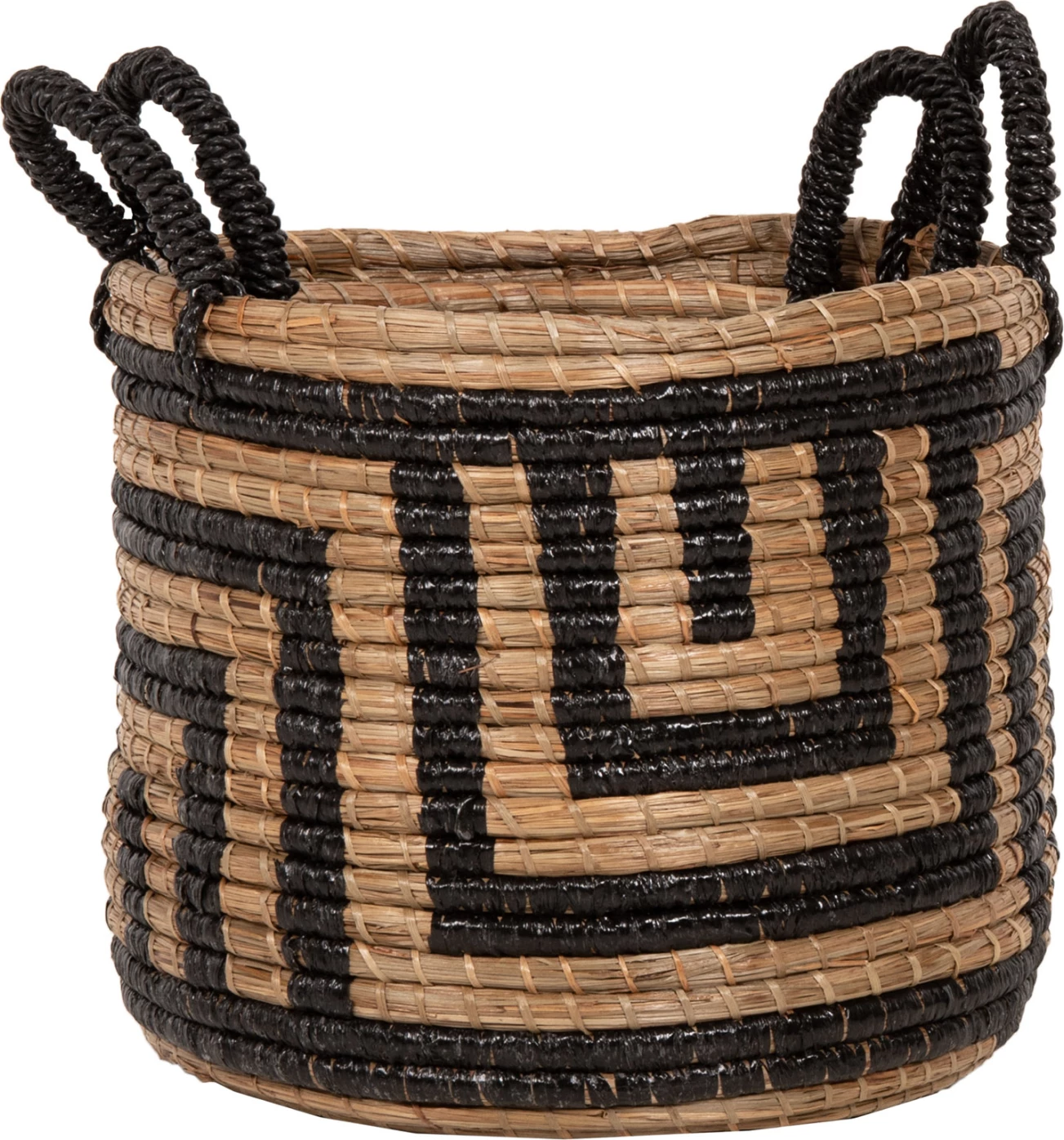 Set dekorativ me 2 shporta, bari Mendong, ngjyrë natyrale-e zezë, FH7846.02, Φ36x32-40H cm