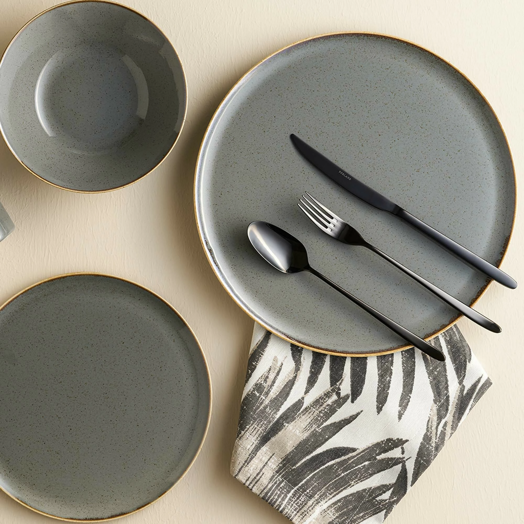 Tas i cekët Porland Seasons Stone Ø170mm 415ml, set 6 copë, gri e errët