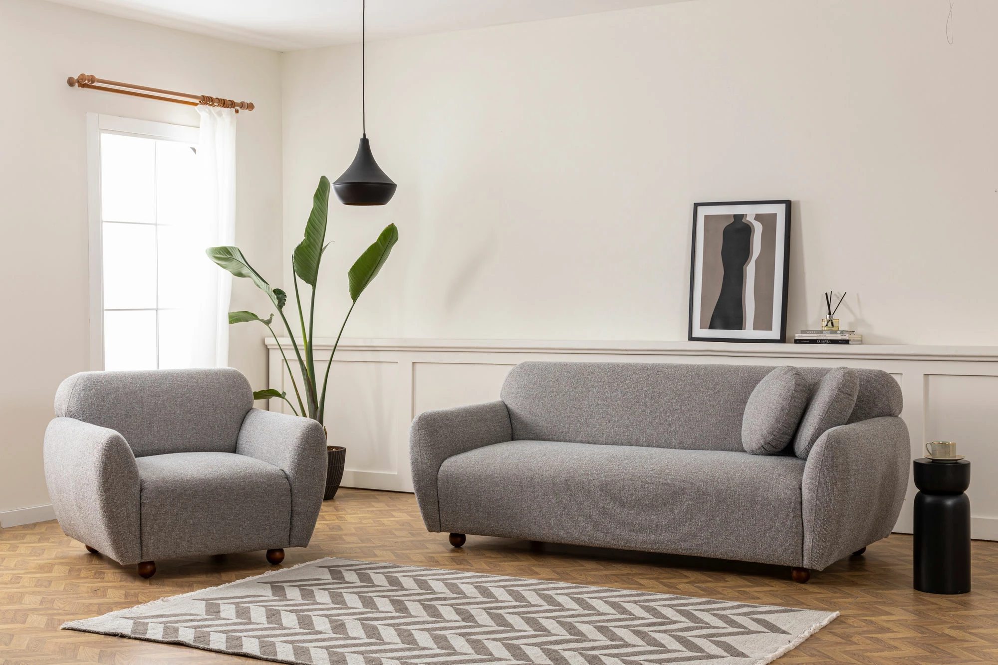 Karrige krahu Eddy, ngjyrë gri e çelët, Atelier del Sofa