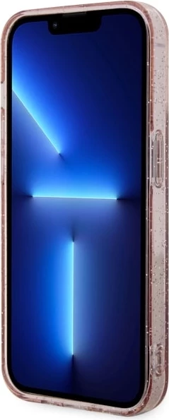 Mbështjellës Guess GUHMP14LHCMCGP për iPhone 14 Pro 6.1", Glitter Gold MagSafe, Rozë