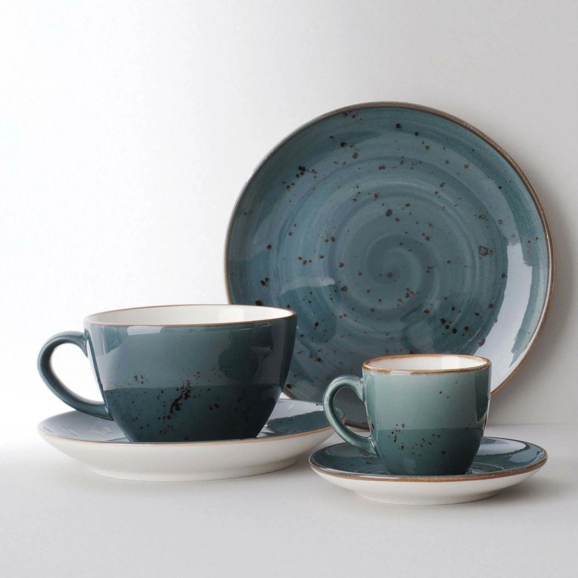 Pjatëz kafeje Fine Dine Arando 140 mm porcelan set 6 copë Gri