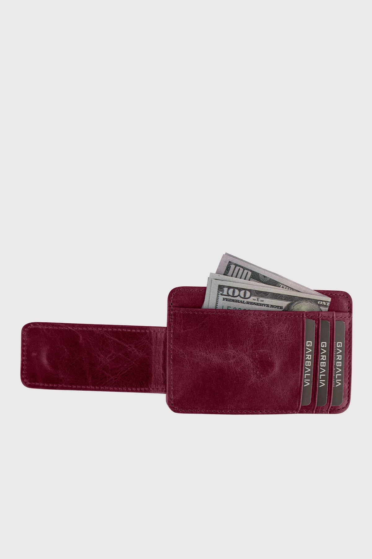 Portofol për burra, lëkurë natyrale, ngjyrë burgundy, Zoozie Bags Pisa Crazy