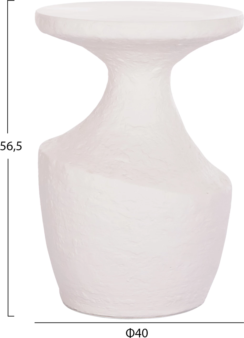 Tavolinë anësore REBON, fibër-cement, e bardhë, FH18156.02L, 40x56.5cm