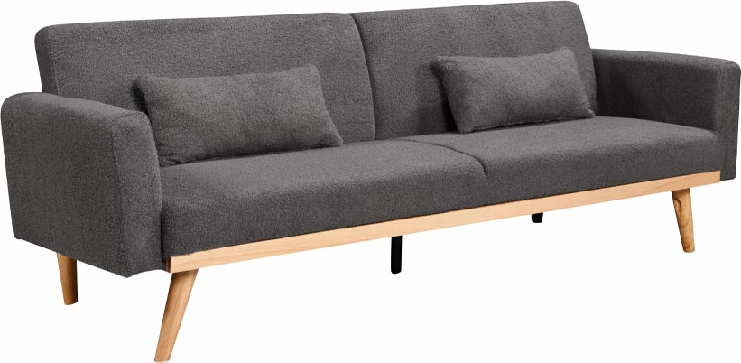 Krevati-sofë Panta, 3 vende, ngjyrë gri e errët, 210x77x77 cm