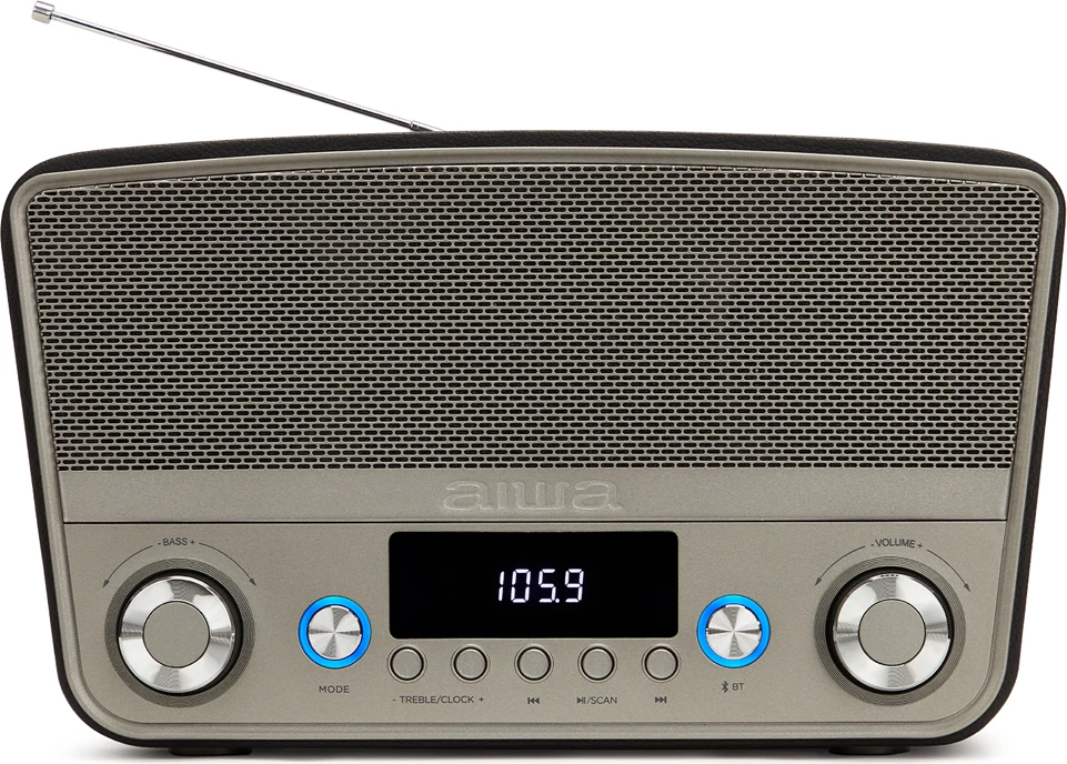 Altoparlant/radio retro Aiwa BSTU-750BK 50W Bluetooth 5.0 FM USB HDMI ARC/CEC optik RCA, i zi