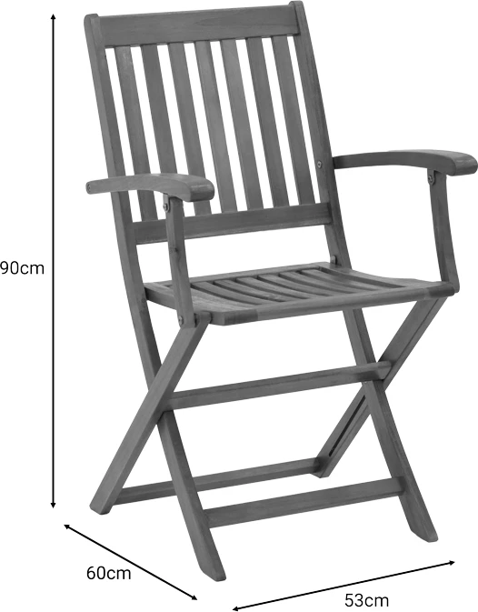 Karrige palosëse me krahë, dru akacie natyral, 53x60x90cm