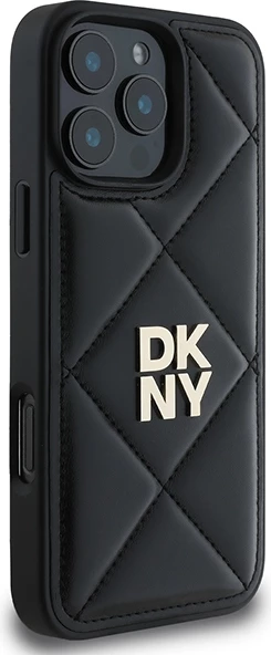 Mbështjellës DKNY Quilted Stack Logo për iPhone 16 Pro Max, i zi