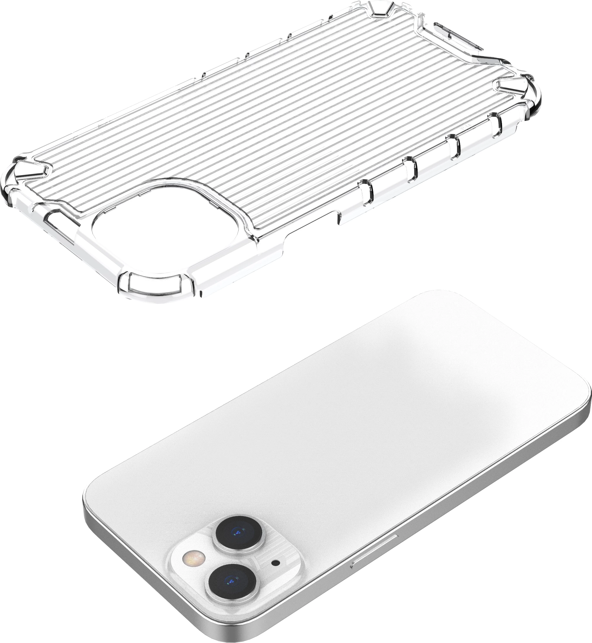 Mbështjellës Hurtel Ombre Protect Case për iPhone 14, rozë-kaltër