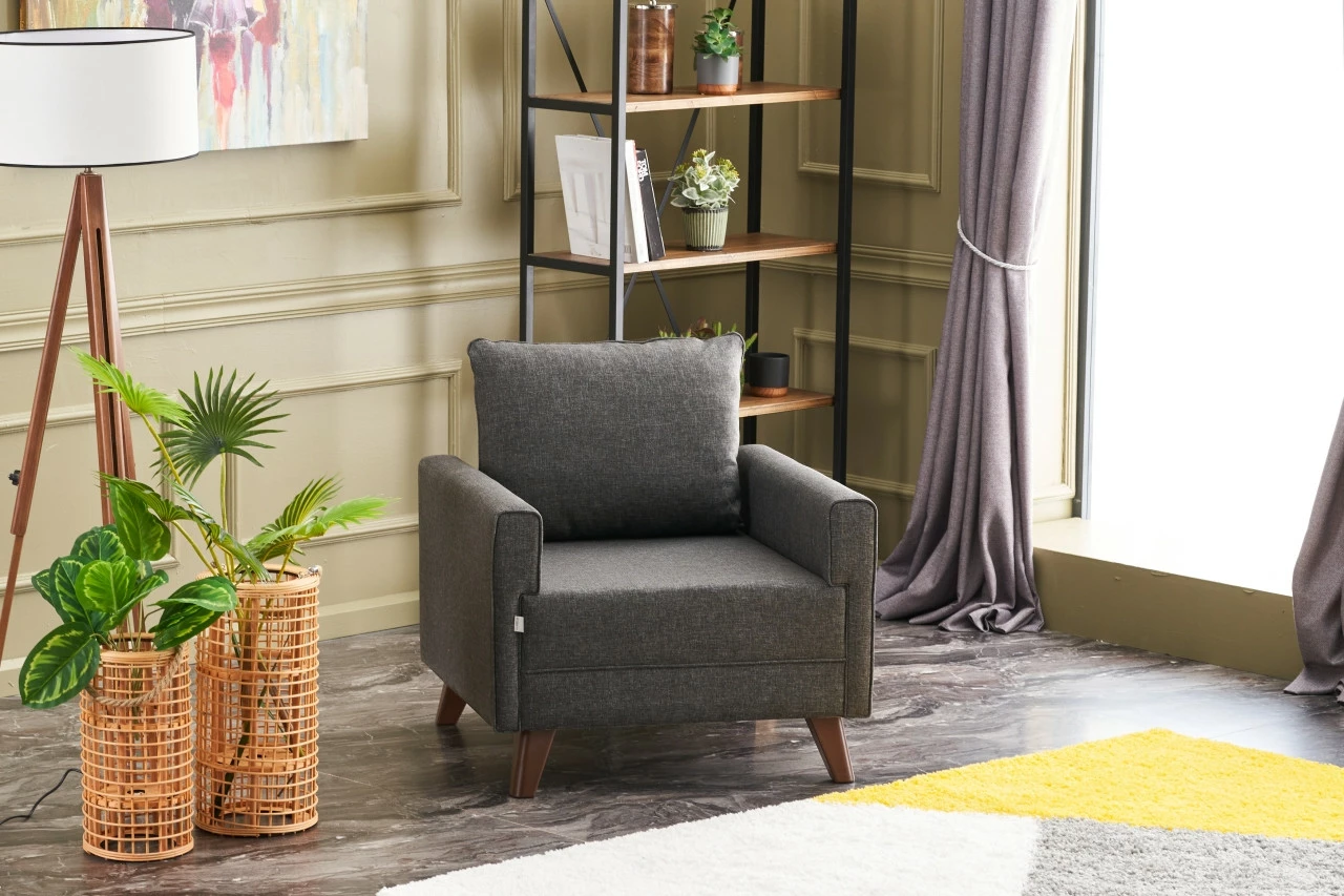 Fotelë një vendëshe, ngjyrë antracit, Bella, Atelier del Sofa