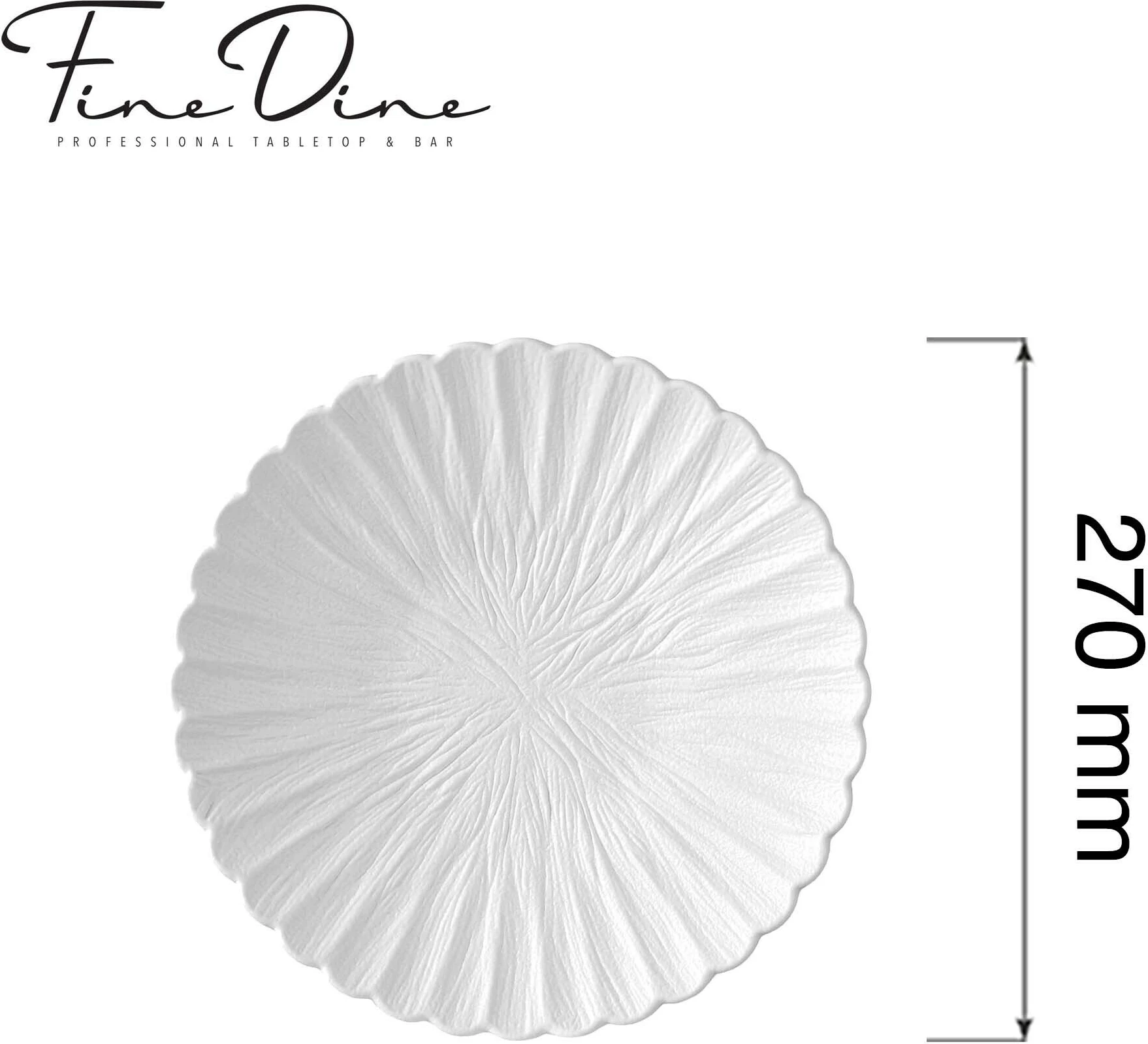 Pjatë dekorative Fine Dine Fiord 270 mm, set 3 copë, e bardhë