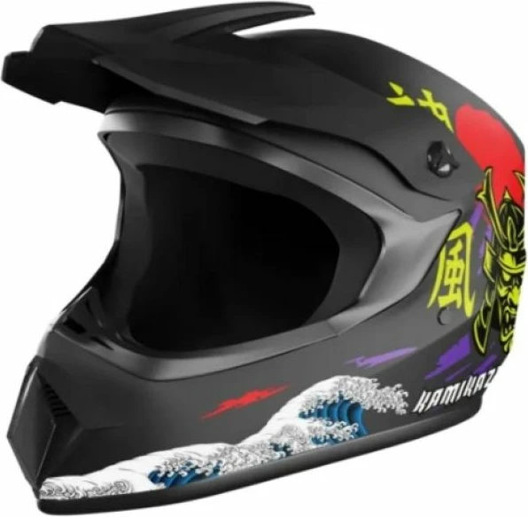 Helmetë full-face KAMIKAZE Katana AKC204, e zezë, M