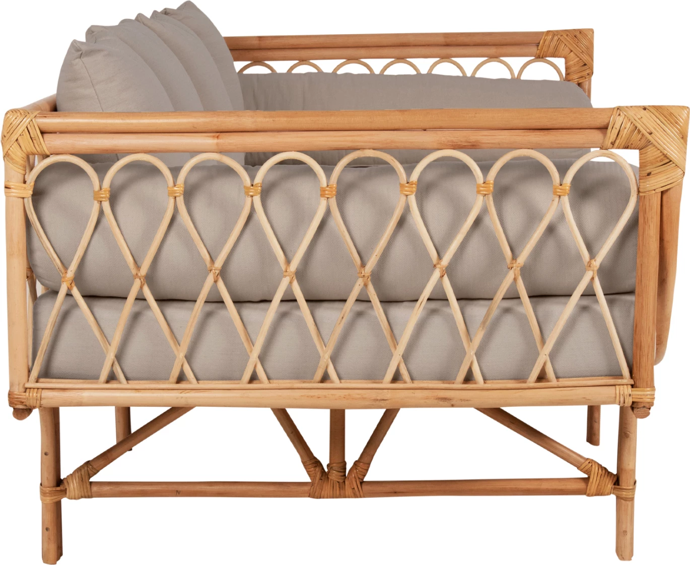 Divan ALIKI FH9658 prej ratanit, jastëkët bezhë, 200x100x86H cm 7