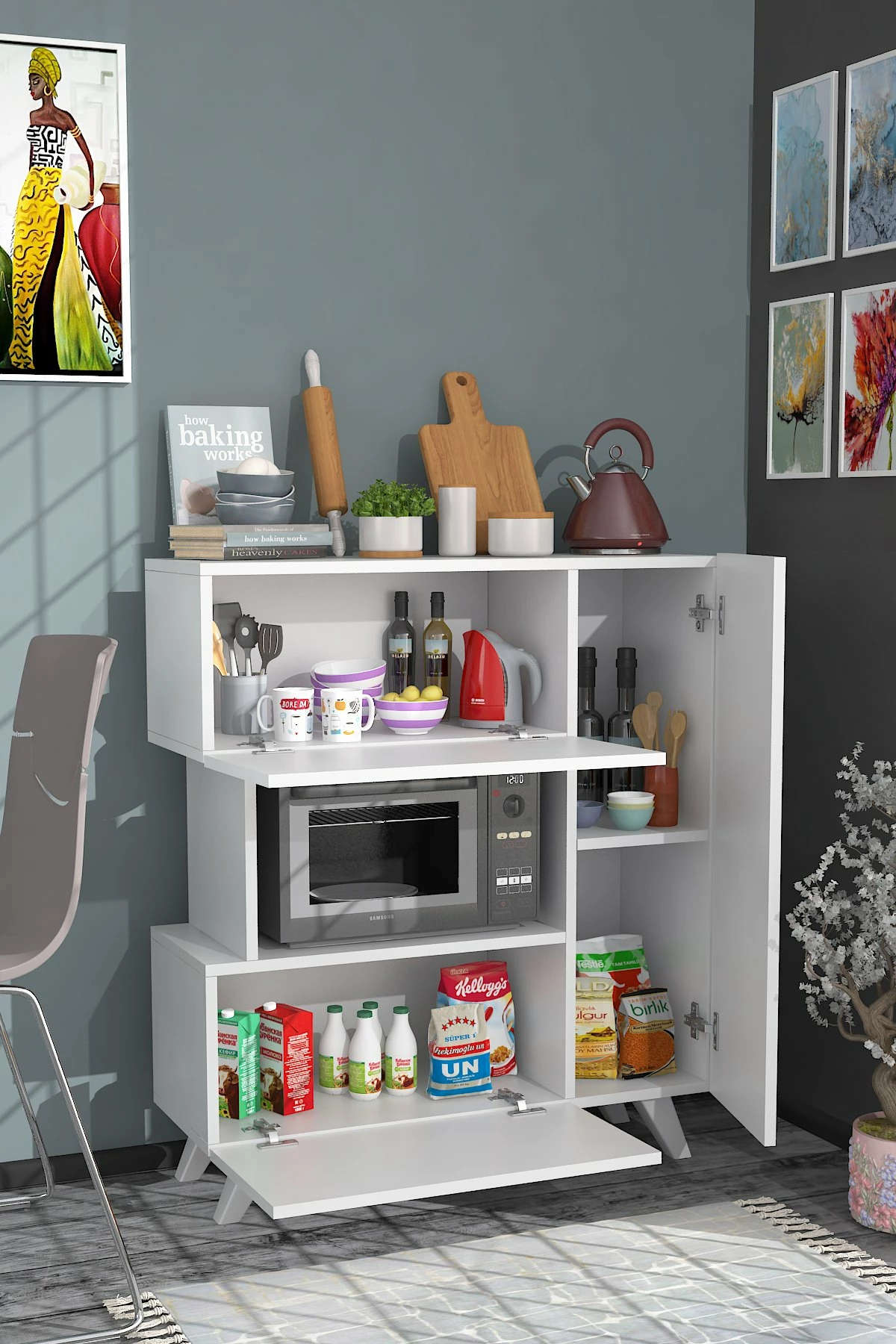 Dollap multifunksional Hanah Home, Bambi, i bardhë