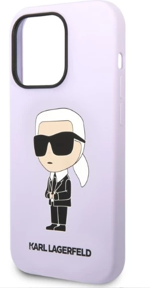 Mbështjellës Karl Lagerfeld KLHCP14XSNIKBCU Silicone Ikonik Karl për iPhone 14 Pro Max 6.7", hardcase silikon, vjollcë