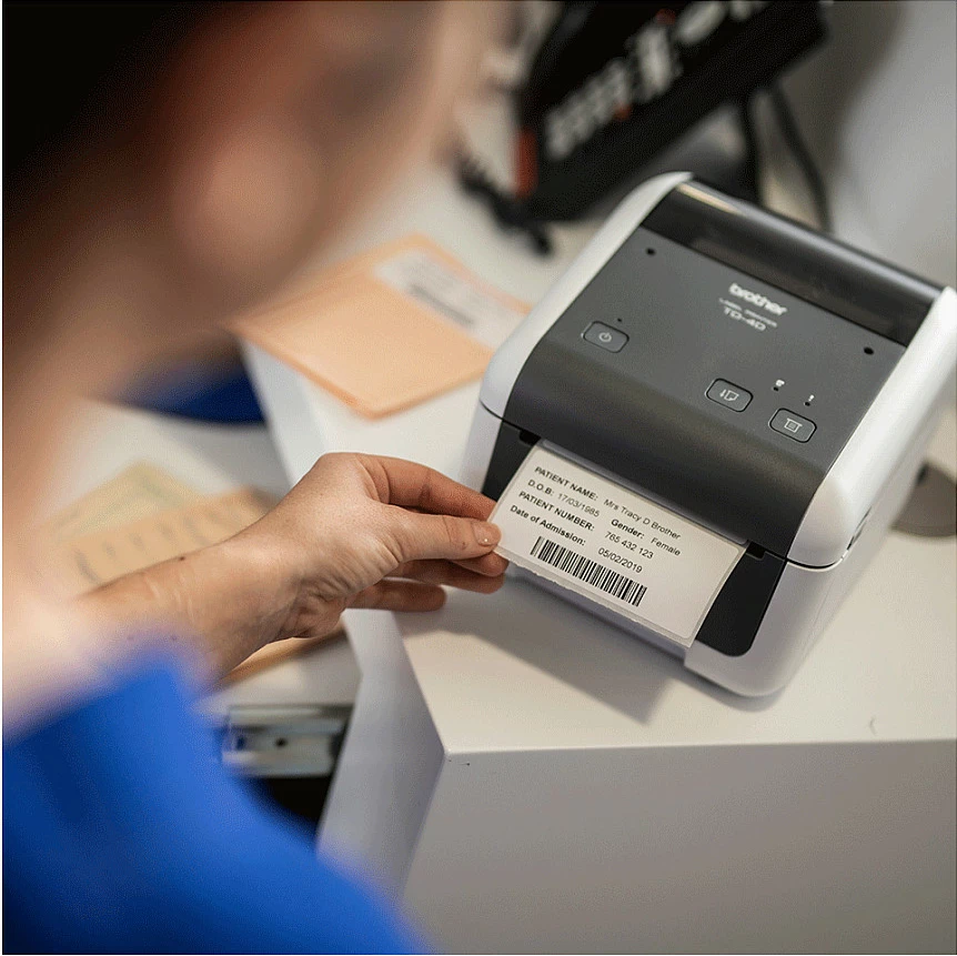 Printer etiketash Brother TD-4520DN, direct thermal, 300x300 DPI, Ethernet/USB (wired), 203 mm/s, gri/bardhë