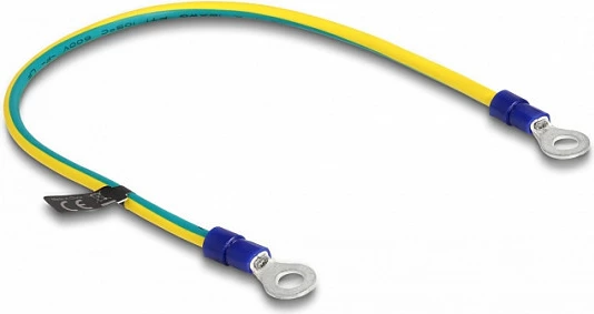 Kabllo tokëzimi DeLOCK Grounding Kit, 30 cm, për kabinet rrjeti, blu/verdhë