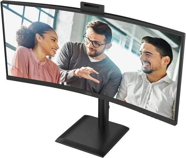 Monitor AOC CU34E4CW 34\" WQHD 120Hz HDR10 me webcam 5MP, USB-C PD 90W, Smart KVM, i zi