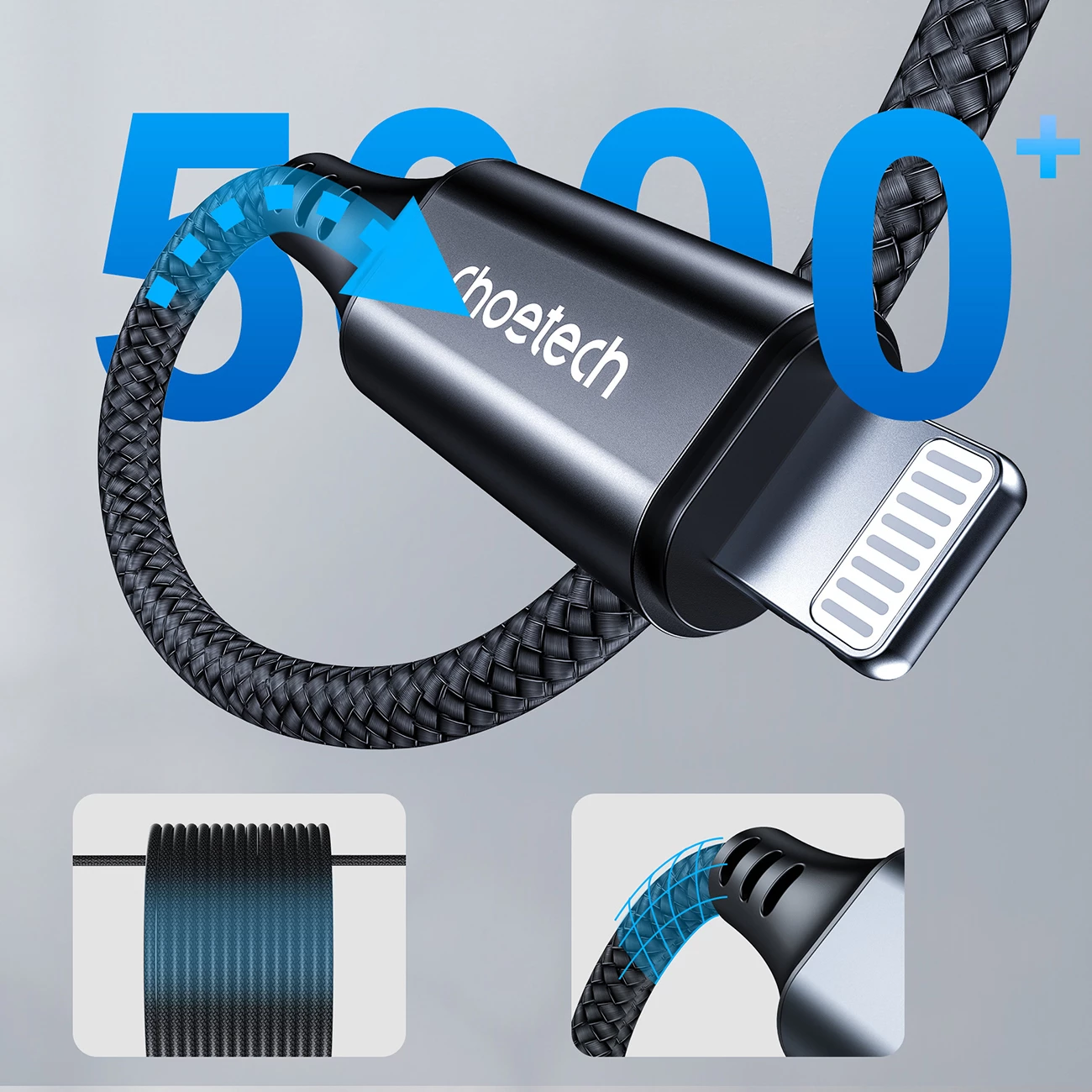 Kabllo audio Choetech AUX009, Lightning në 3.5mm, 2m, e zezë