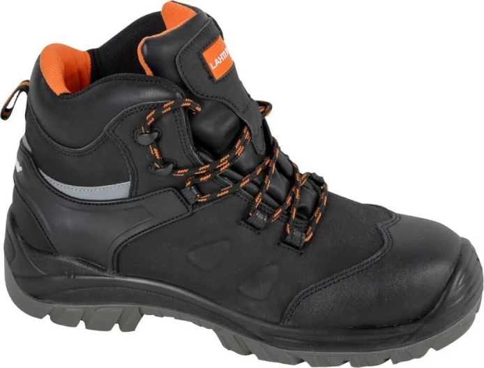 Çizme pune sigurie LAHTI PRO L3011839, S3 SRA, nubuck, shollë PU antirrëshqitëse, nr. 39, zi-portokalli
