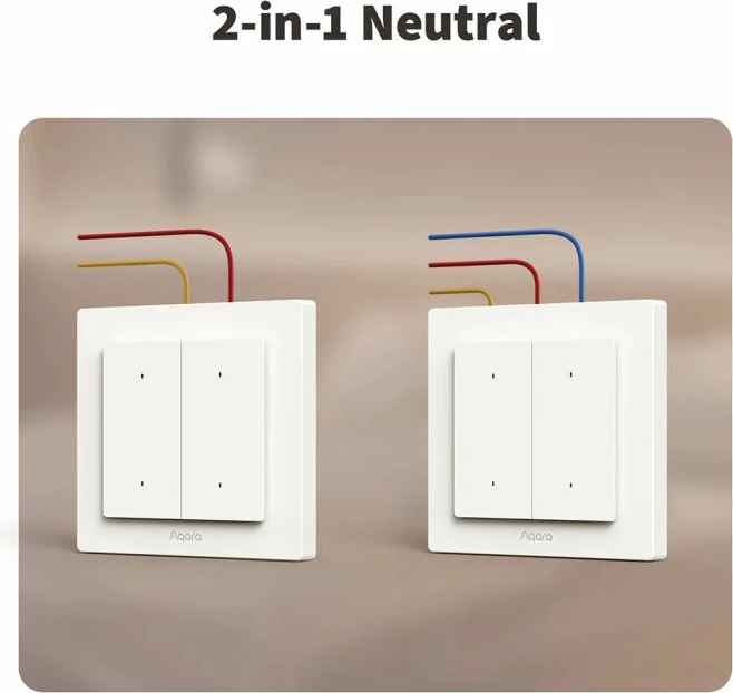 Switch dritash smart AQARA H2 EU WS-K07D, 2 butona, 1 kanal, Matter over Thread/Zigbee, i bardhë, paketim 1 copë