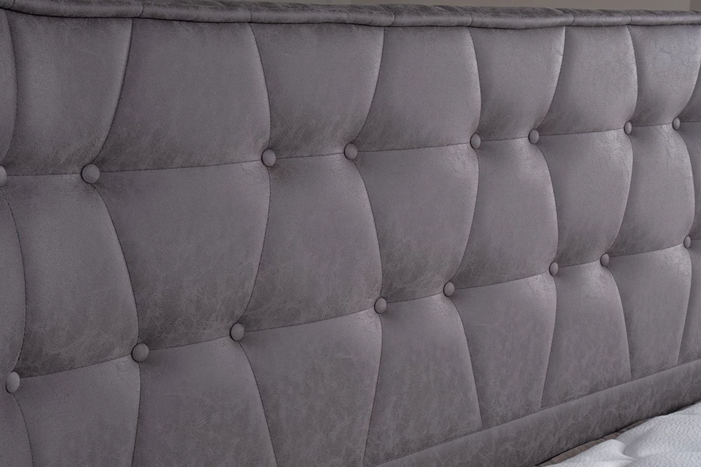 Krevat me hapësirë për depo, kadife gri, 160x200cm, 218x222x122cm