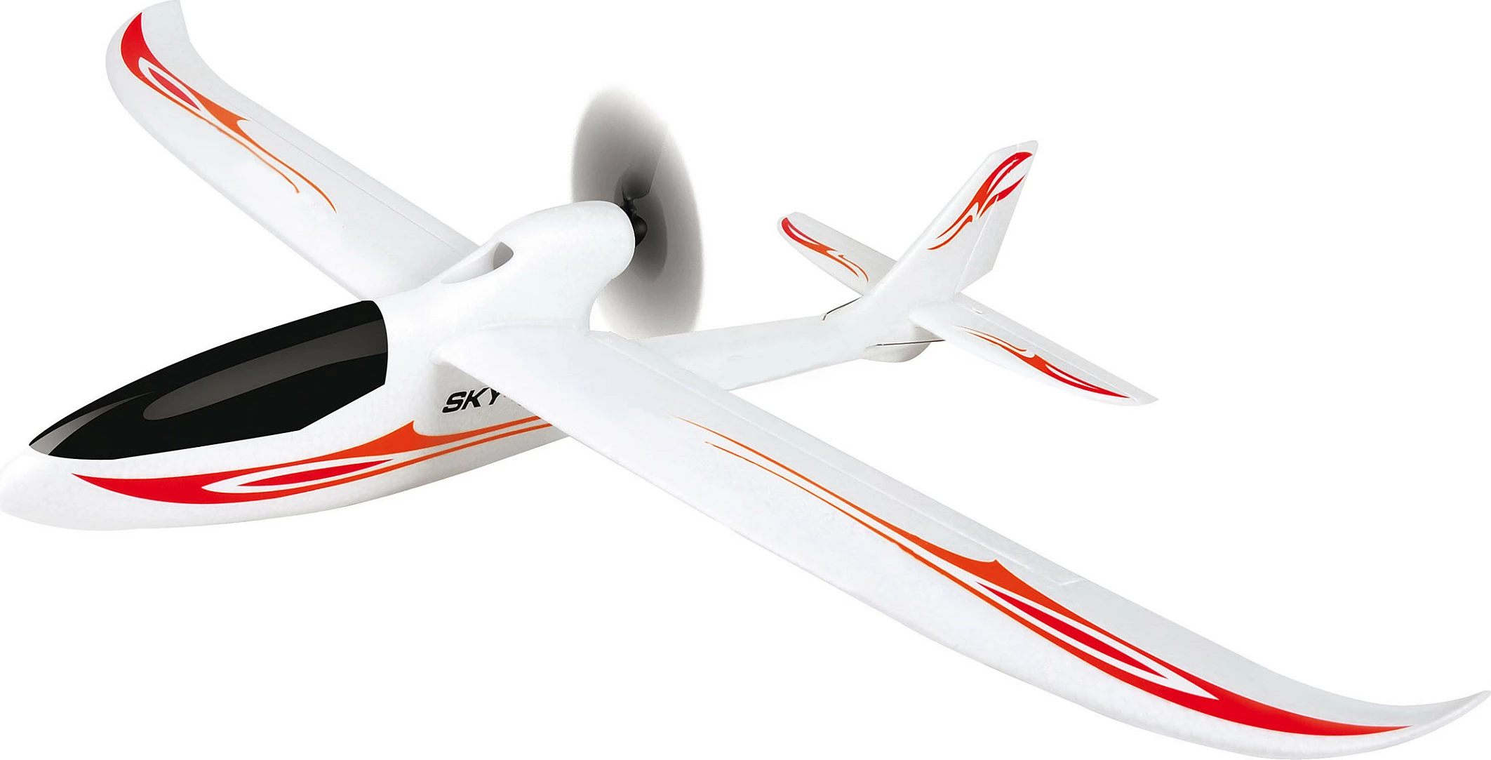 Aeroplan RC AMEWI Skyrunner V3, glajder elektrik me gyro, 7.4V 300mAh, kuq/bardhë