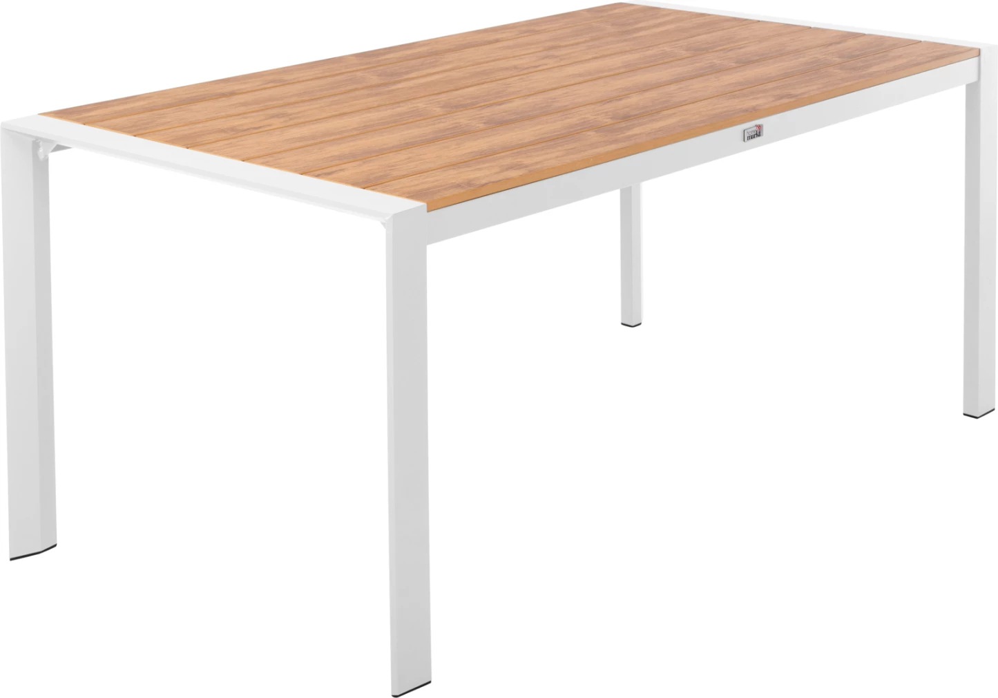 Tavolinë ngrënieje për jashtë GOYA, alumini, ngjyrë e bardhë & sipërfaqe tavoline polywood, 160x80x75 cm