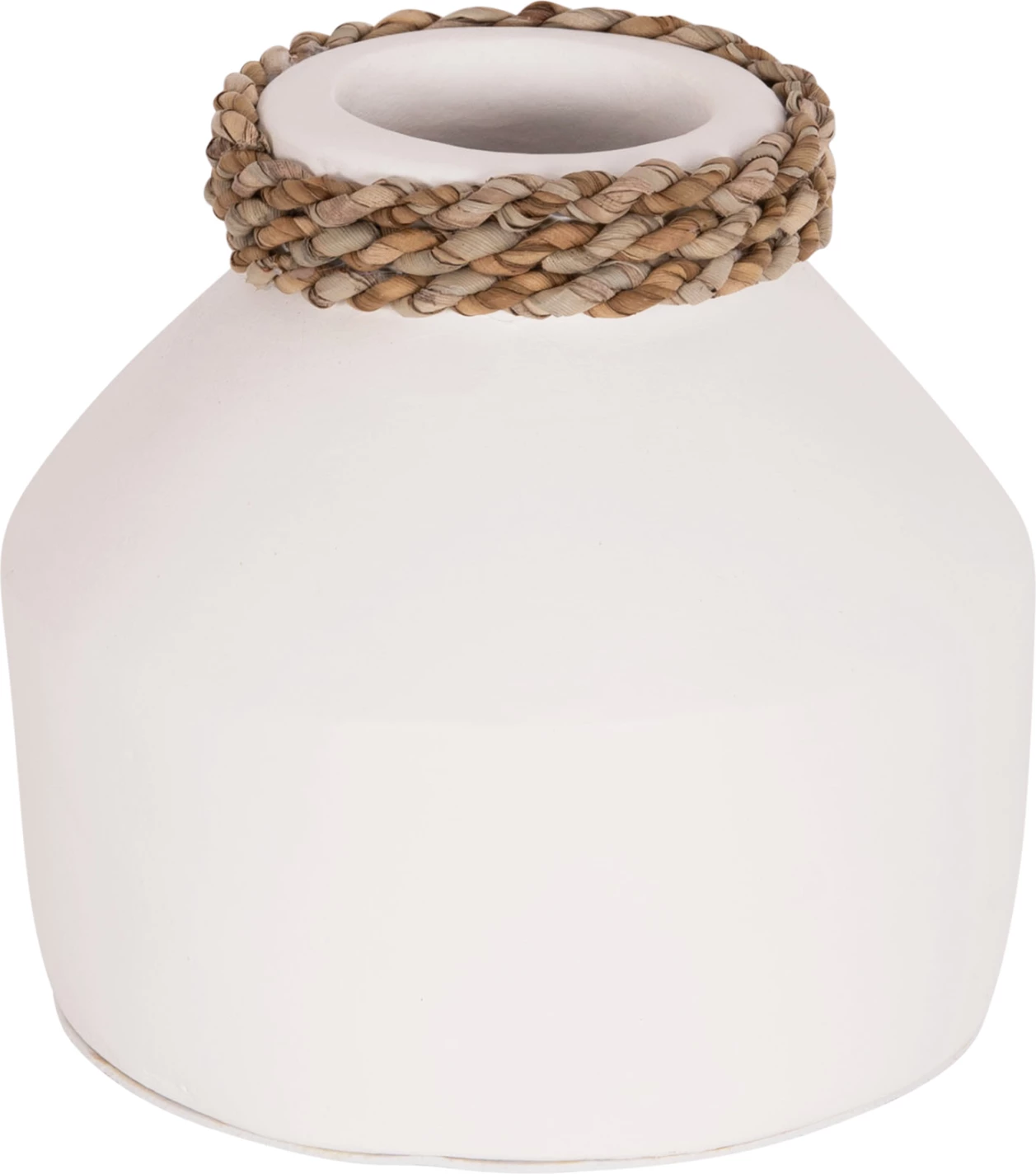 Vazo dekorative tavoline, terrakotë e bardhë, CAMMER FH4687.02XS, Φ16x15cm