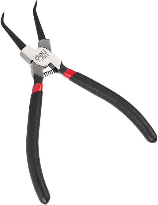 Darë të lakuara për brenda cirklipash Deli Tools EDL0343, 7 inç, zezë/verdhe