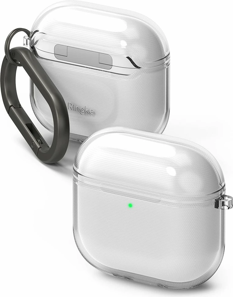 Mbështjellës Ringke Air për Apple AirPods 4, Transparent, me karabiner