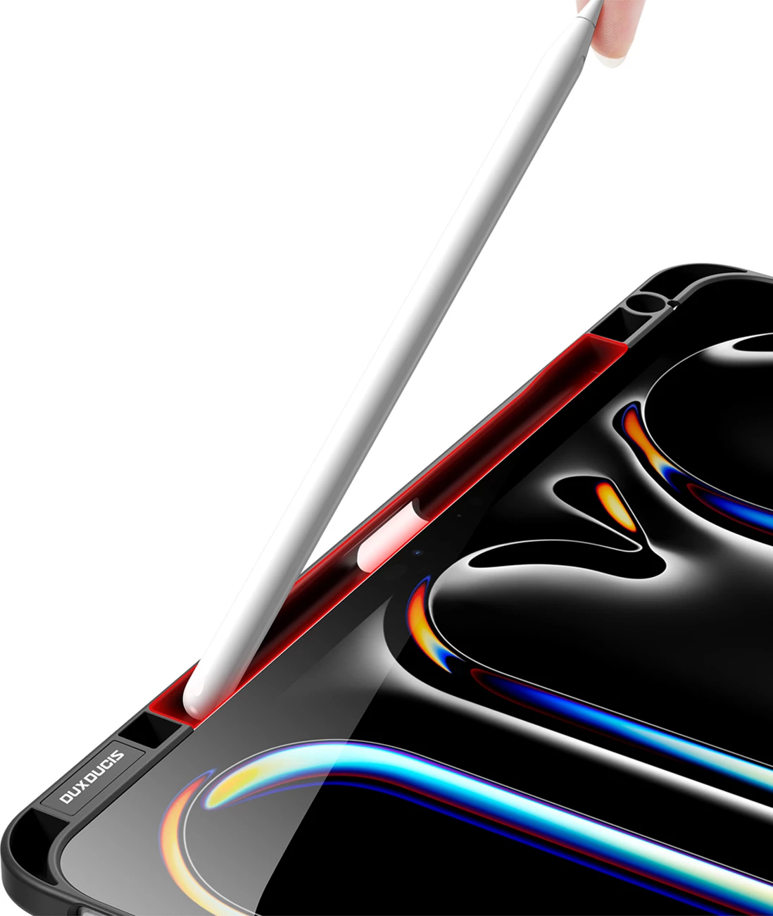 Mbështjellës për iPad Dux Ducis Magi për iPad Pro 13\" (2024/2025), me stand, me pjesë të pasme transparente të ndashme, i zi, në kuti