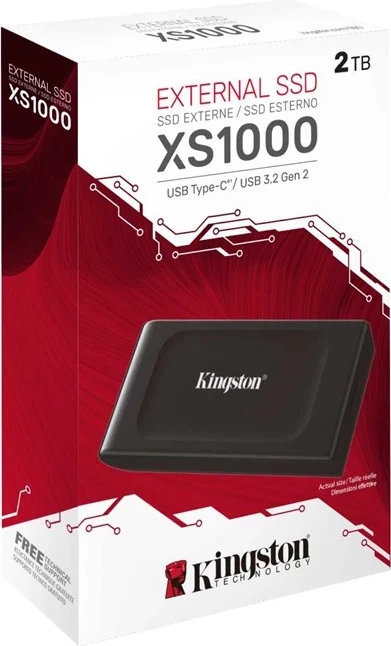 SSD Portativ Kingston XS1000, 2TB, USB 3.2 Gen 2