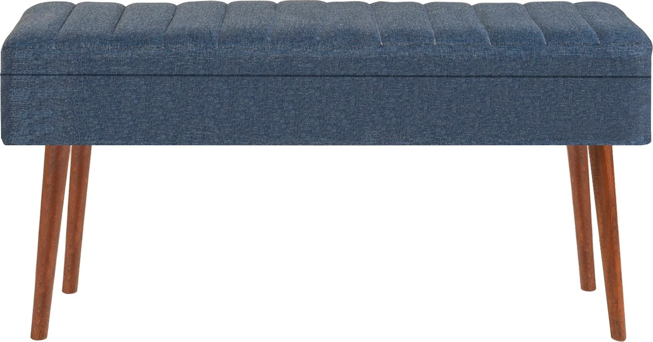 Set tavolinë me karrige për ngrënie, zgjatues, ngjyrë arre, blu e errët, Hanah Home Vina 1048 - 3, 4 pjesë