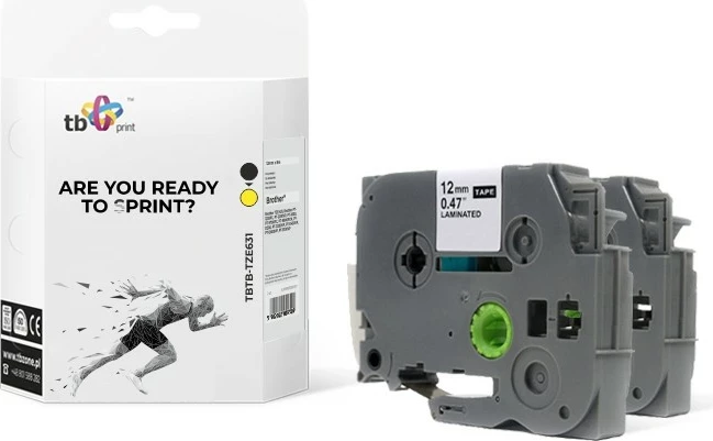 Kasetë etiketuese TB Print TBTB-TZE631, për Brother, 12mm x 8m, 2 copë, Verdhë