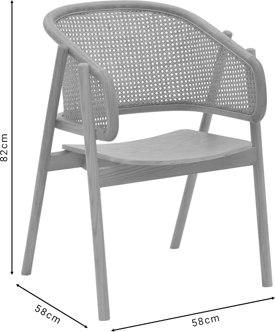 Karrige Wenzy dru i fortë toon natyral 58x58x82cm