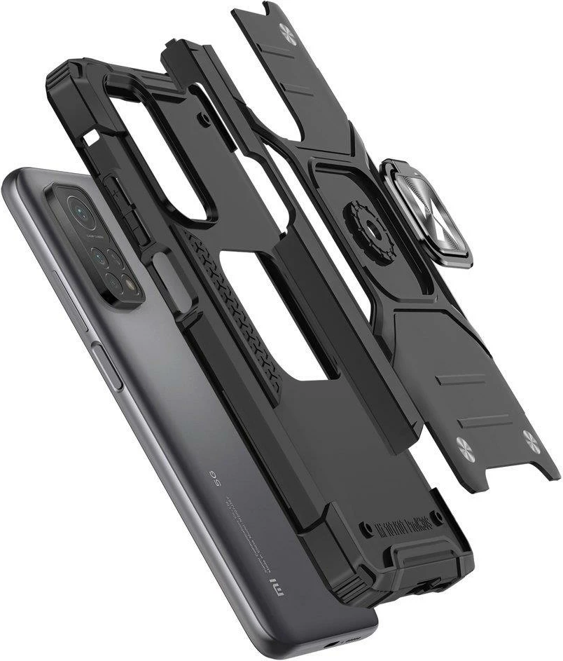 Mbështjellës Wozinsky Ring Armor për Samsung Galaxy A03s, me mbajtëse unaze, i zi