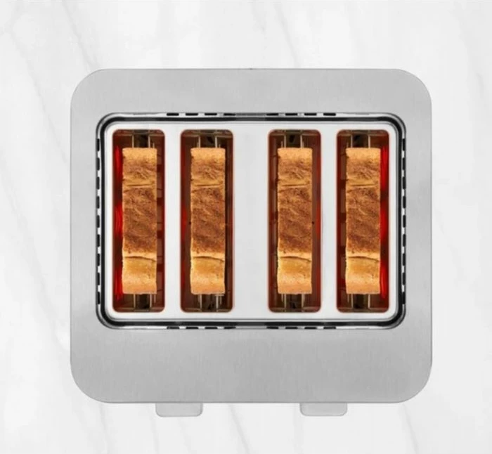 toster digital UFESA Quartet Deluxe 71305539, 4 slota të gjera, LCD, 7 nivele pjekjeje, inox