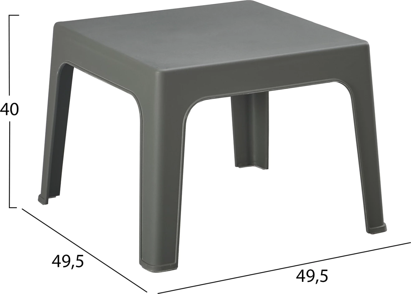 Tavolinë e ulët katrore për kafe, polipropilen, ngjyrë ulliri e errët, SLEEK FH6371.05, 49.5x49.5x40cm 6