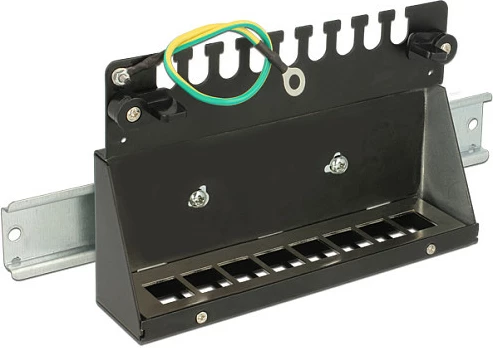 Patch panel DeLOCK 43338, 8-port Keystone, metal, montim mur/DIN, zi