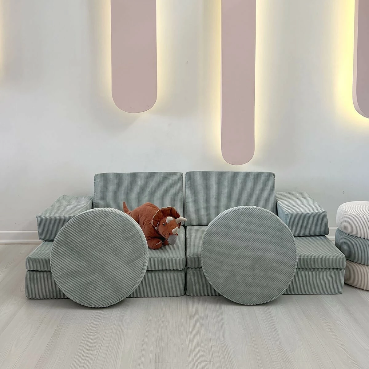 Divan-krevat dy vendësh, Atelier del Sofa, Puzzle, ngjyrë kaltër