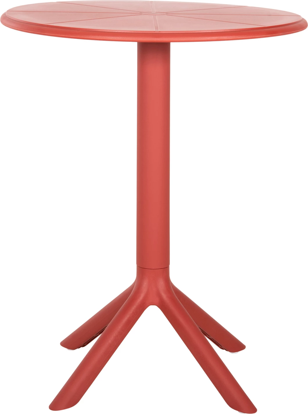 Tavolinë e rrumbullakët polipropileni, ngjyrë e kuqe, TERRIN FH6124.16, Φ61x77Hcm